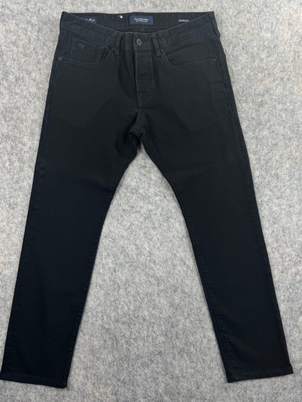Scotch & Soda Mens Ralston Jeans Black Sz 32 Button Fly Stretch